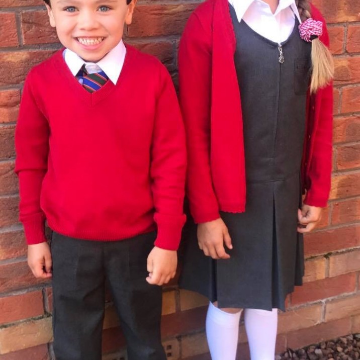 Kellan ready to start P1 with big sister Maia starting p3.