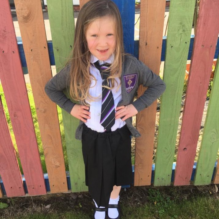 Ruth send this lovely picture of her daughter looking very proud to be ready to start school!