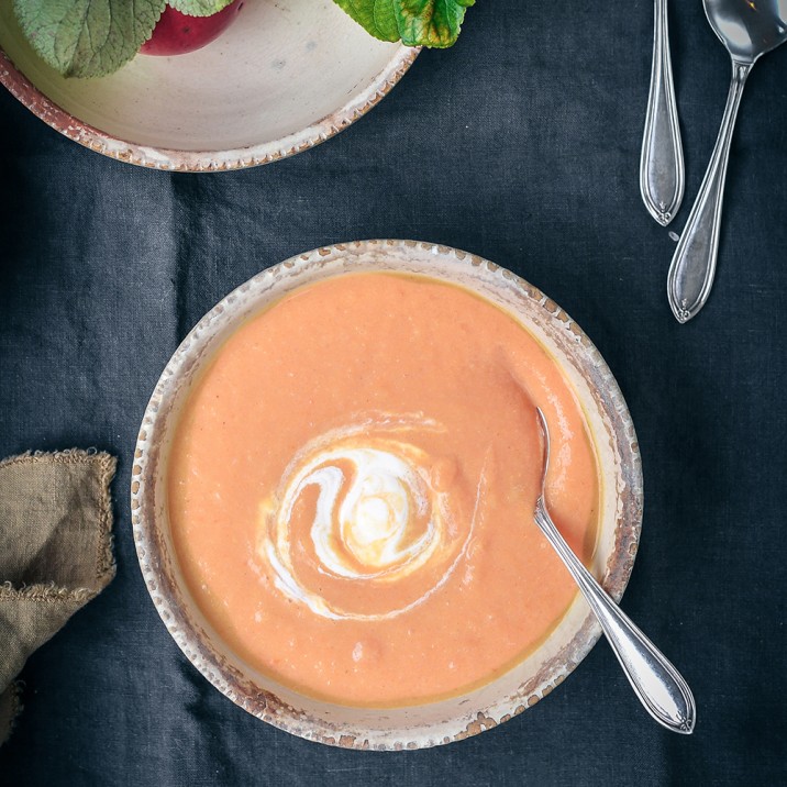 This delicious beetroot and carrot soup is seasonal and super easy to make.