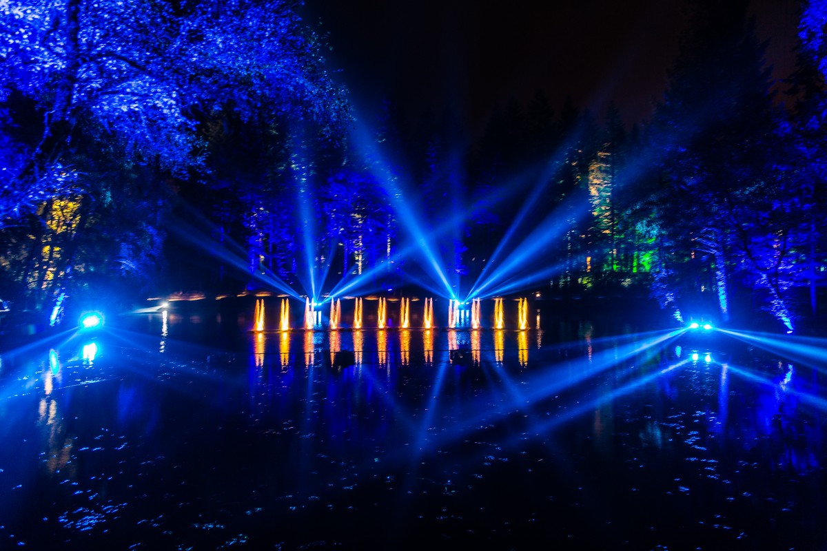 Bathed in blue light