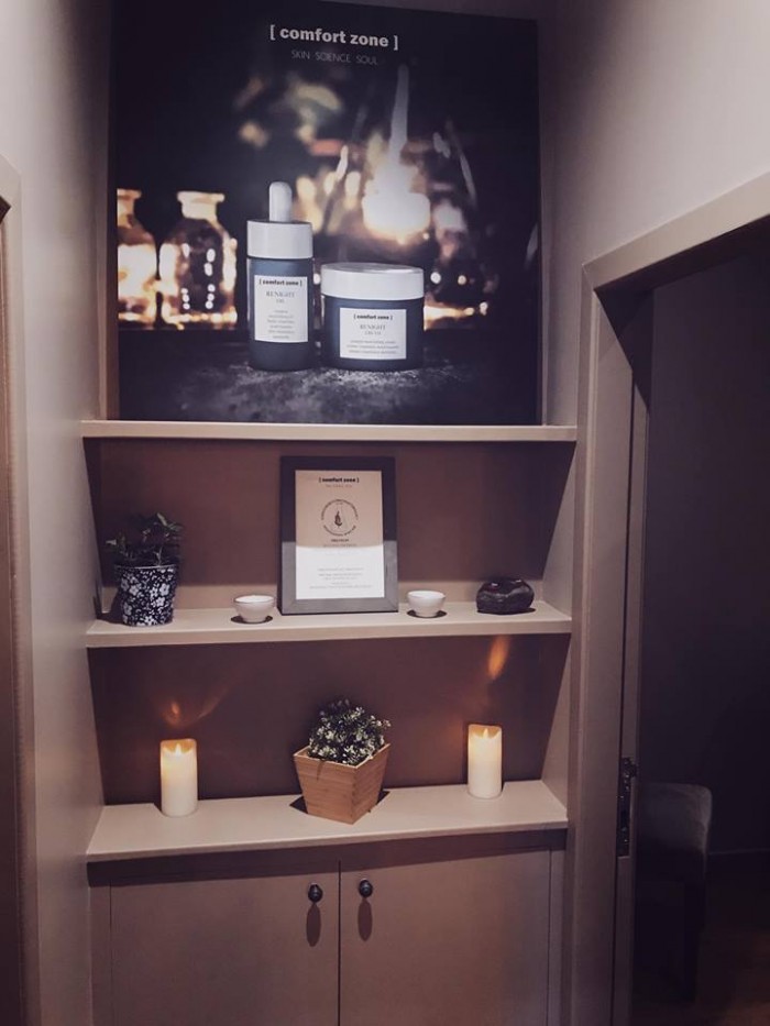 Rae Peacock Hair Therapy room shelves