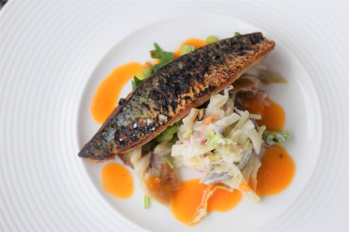 The deliciously crispy mackerel.
