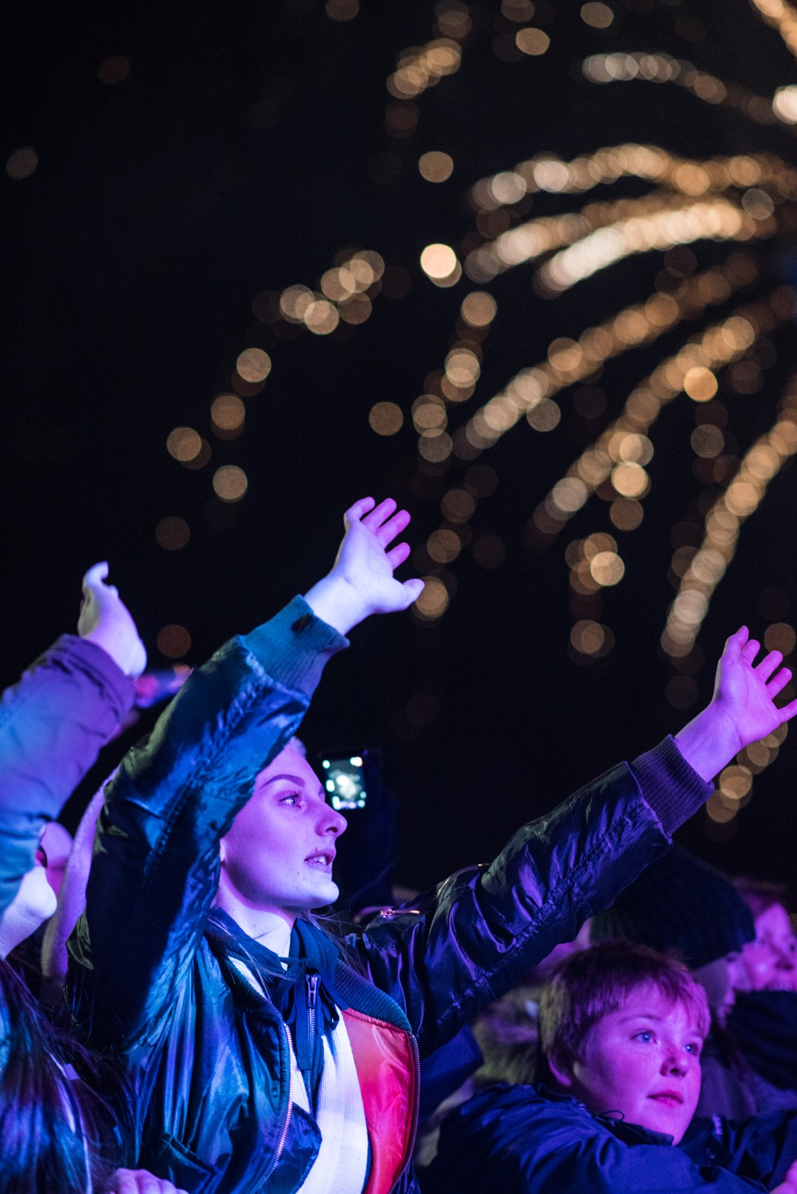 Fireworks light up the crowd
