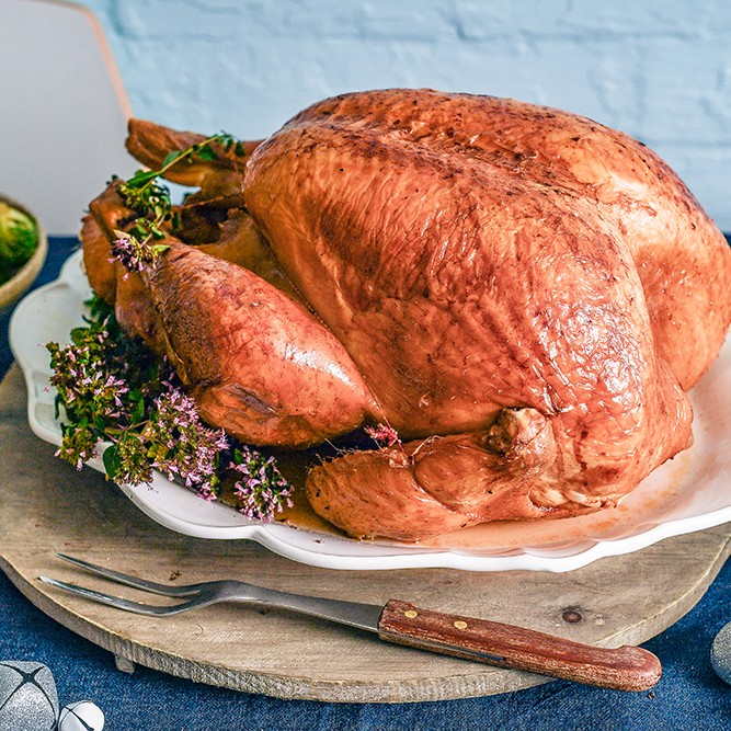 Delicious whole turkey from Simon Howie's  butcher.