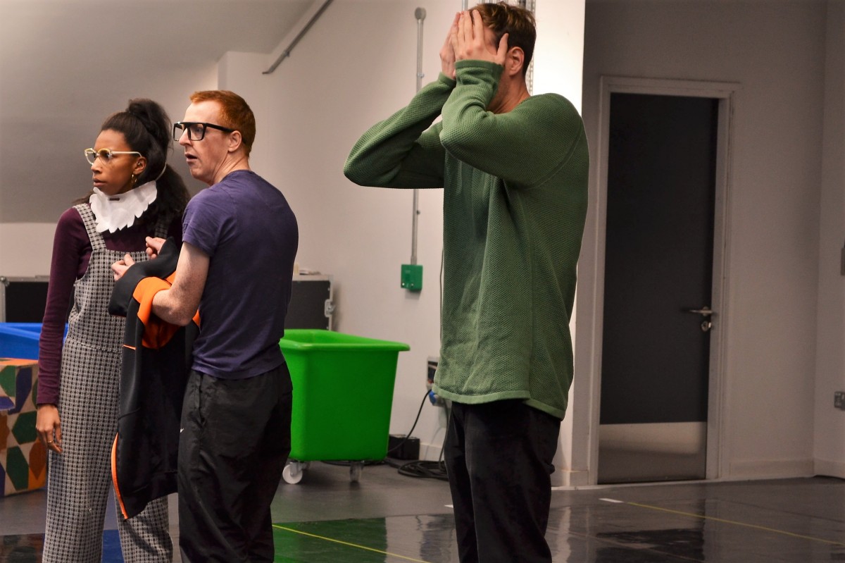 The director puts the cast through their paces