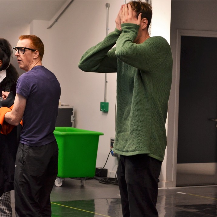 The director puts the cast through their paces