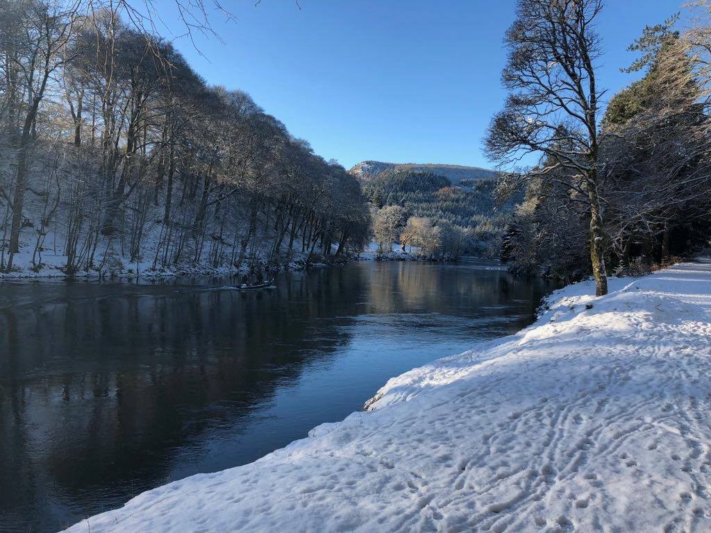 Wintery blue skies at Dunkeld.