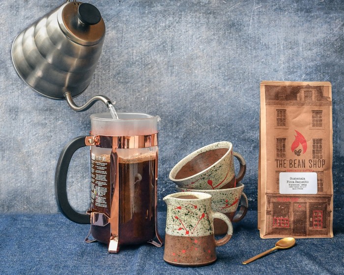 Win: A selection of fresh coffee beans, roasted in the Bean Shop premises in George Street and ground to give the prefect pot of coffee for the prize's accompanying cafetiere! Worth £50