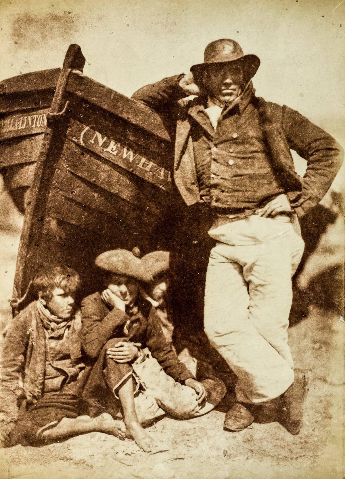 Sandy Linton and his boat and bairns by Hill and Adamson 1843-47 digital image. courtesy of the Getty's Open Content Program