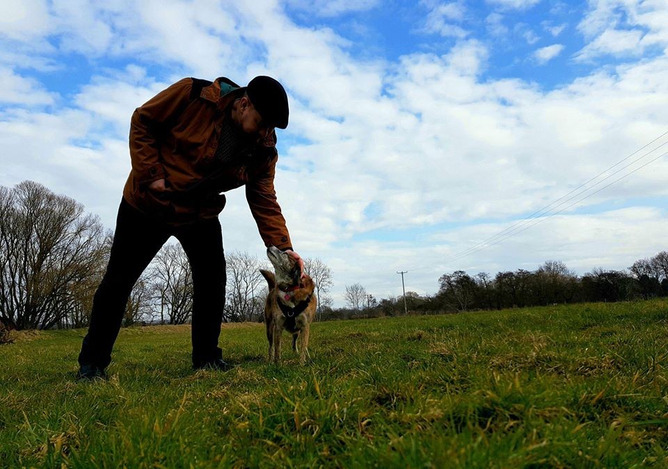 ONE MAN AND HIS DOG AT WISHIES MEADOW