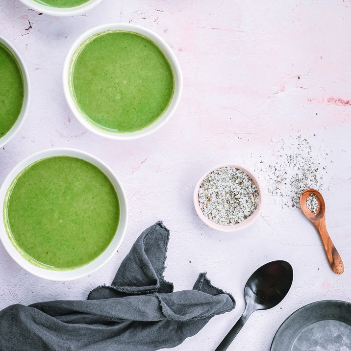 Delicious spinach and garlic soup.