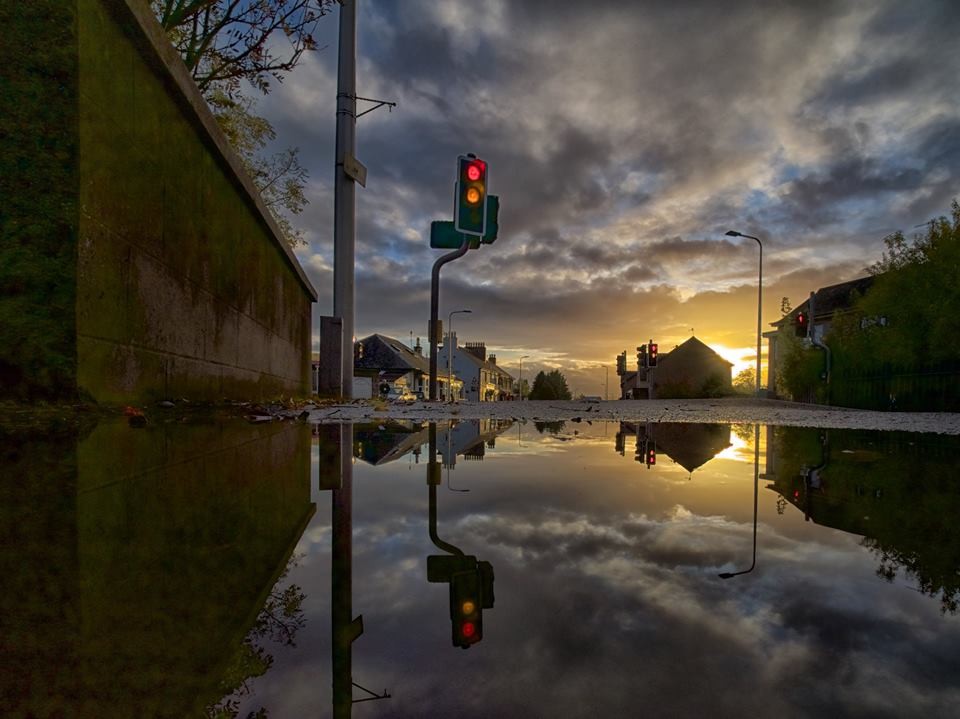 Red and amber sunset in Scone