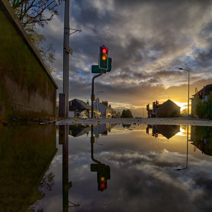 Red and amber sunset in Scone