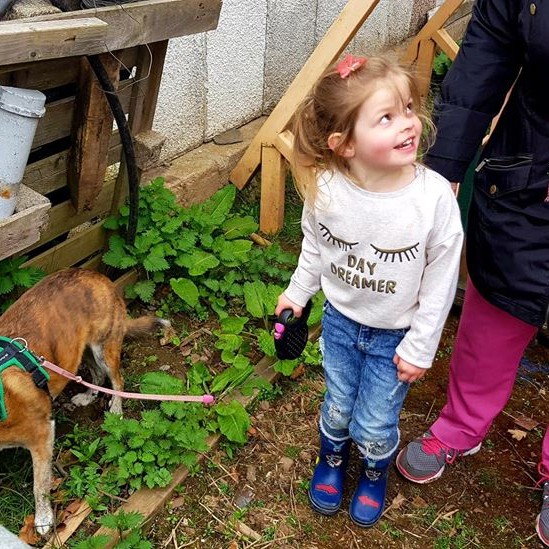 Libby and Millie chillin' at the plant sale