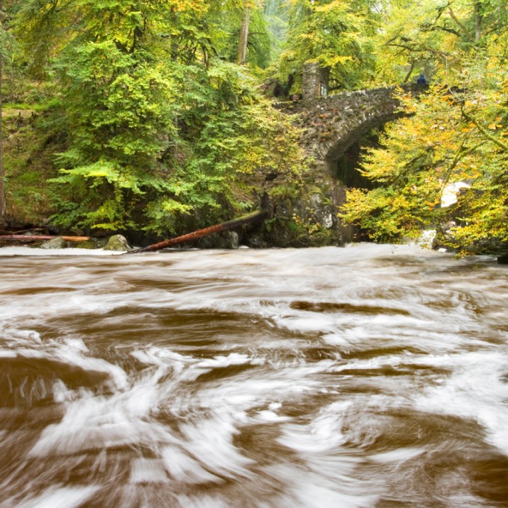 Wild water break at the rumbling bridge on the hermitage trail
