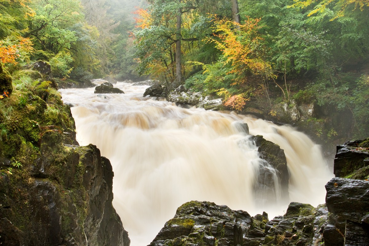 Wild waterfalls at Dunkeld Hermitage