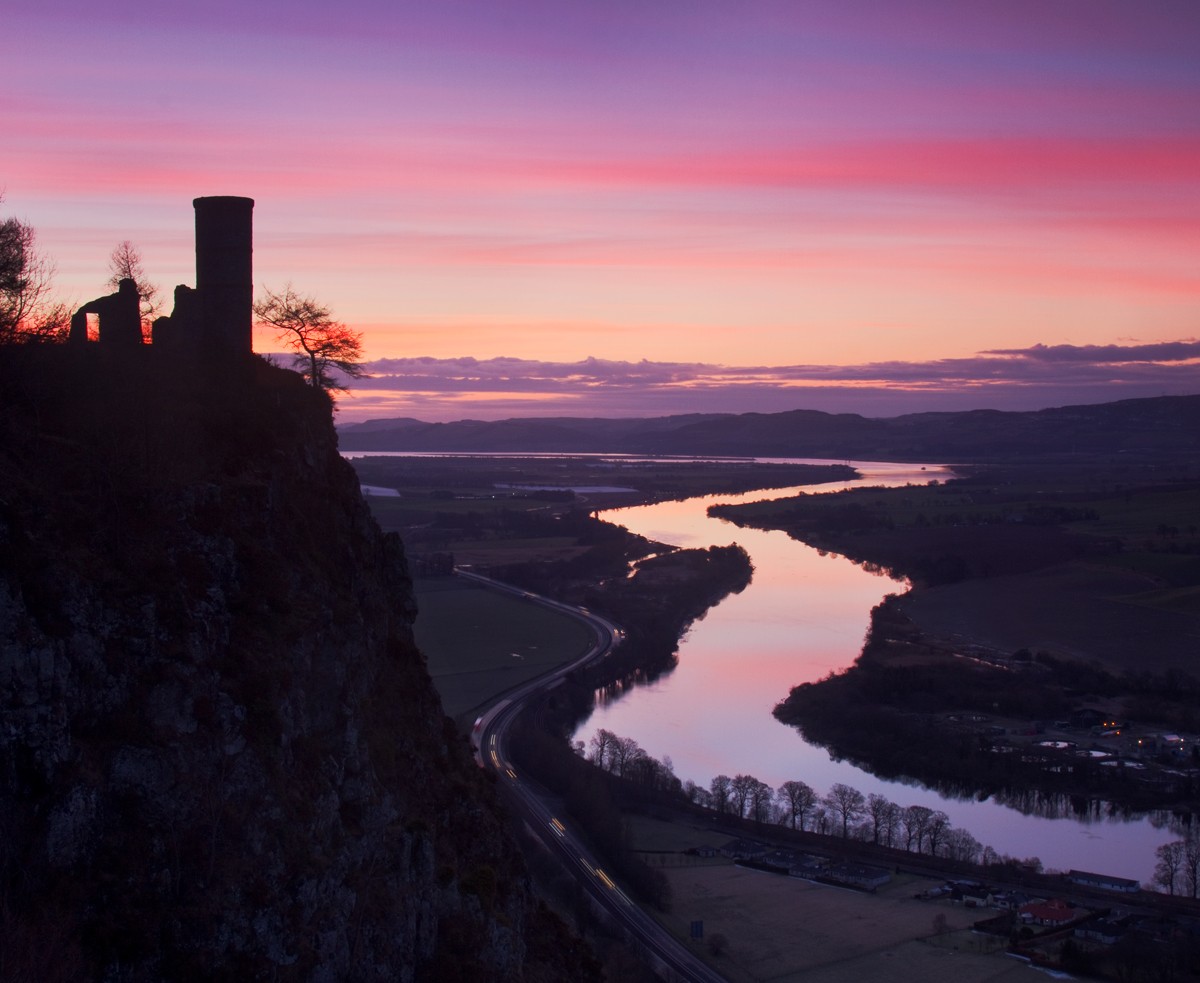 Red sky at night brings Shepherds delight from a high mountain in rural Perthshire