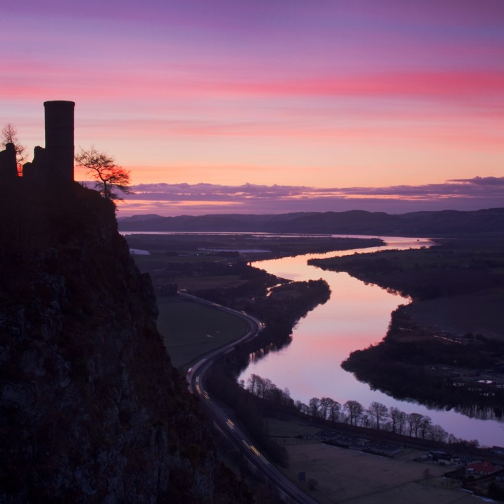 Red sky at night brings Shepherds delight from a high mountain in rural Perthshire