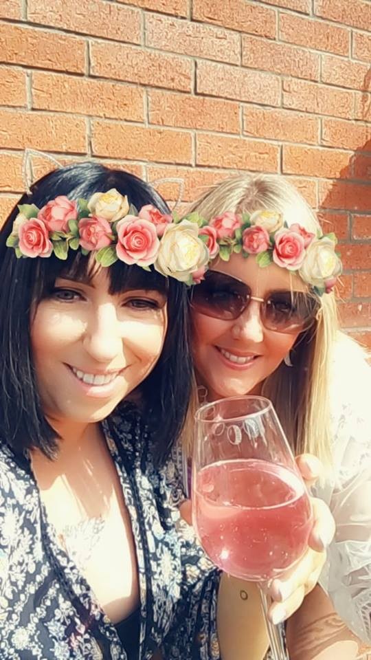 Nicola Kerr Me and  Andrea McFadyen enjoy the summer sun! Best way to spend Summer is with wine and friends