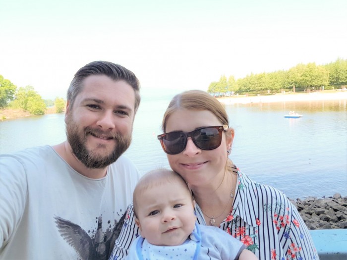 Janey Lloyd with her husband and cute wee baby!