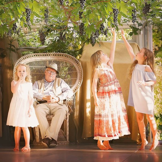 Grape picking in Perth, sshhh don't wake Papa