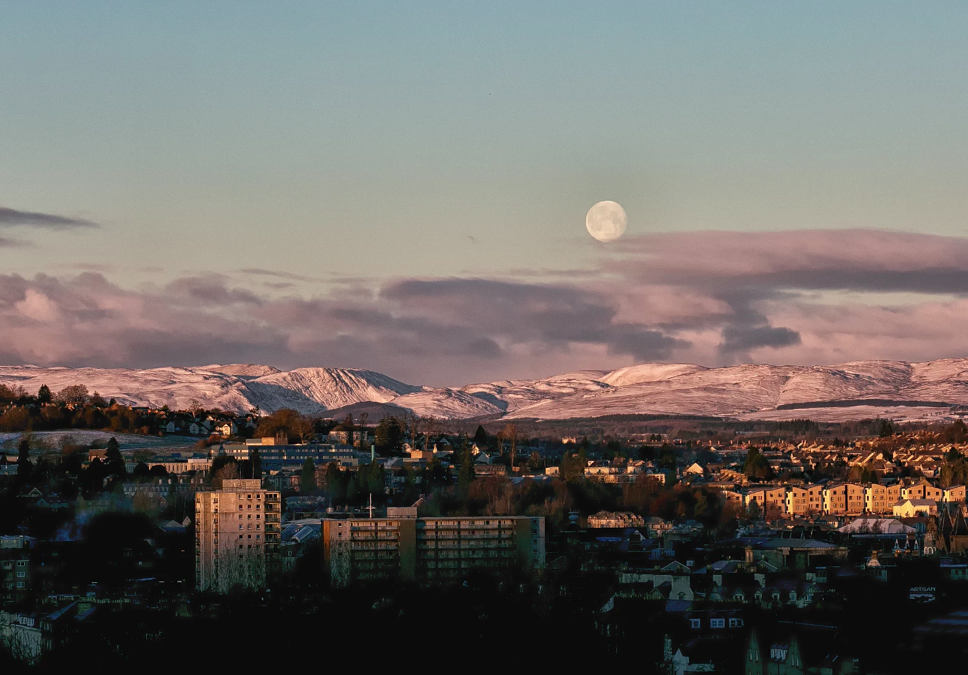 Full moon over a Perth