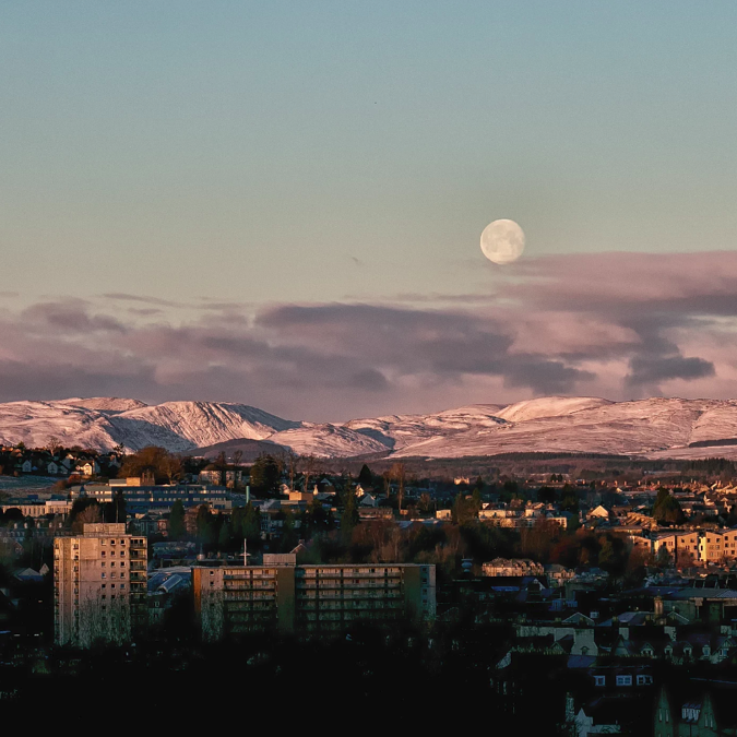 Full moon over a Perth