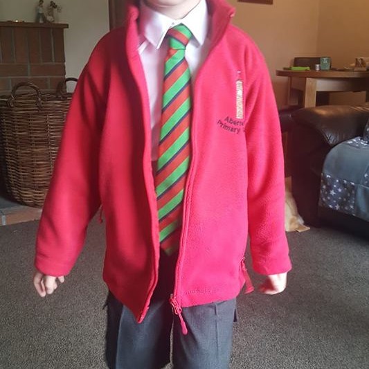 James starting primary one at Abernethy Primary school, Perthshire