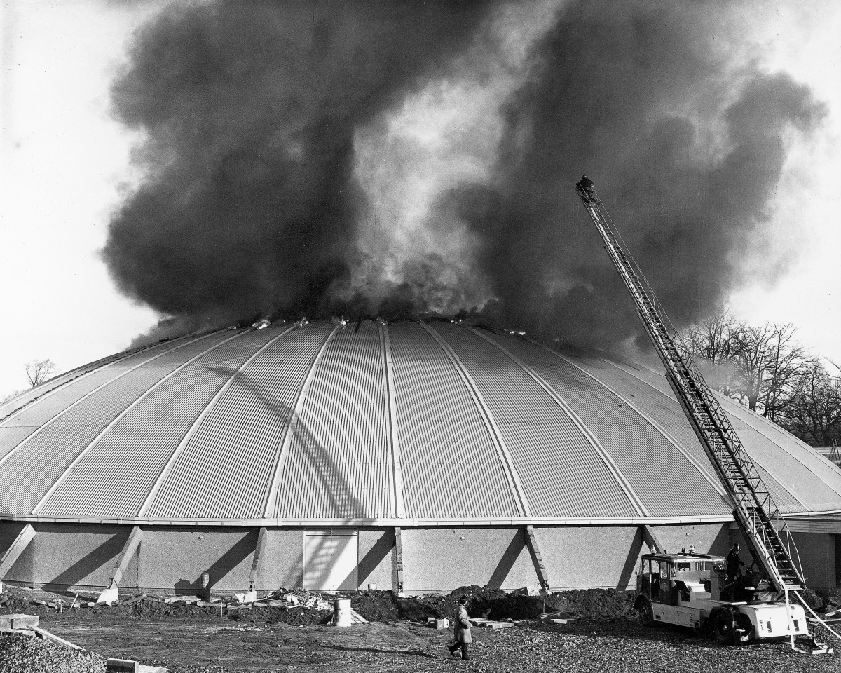 The devastating fire that ravaged through Bells Sports Centre.