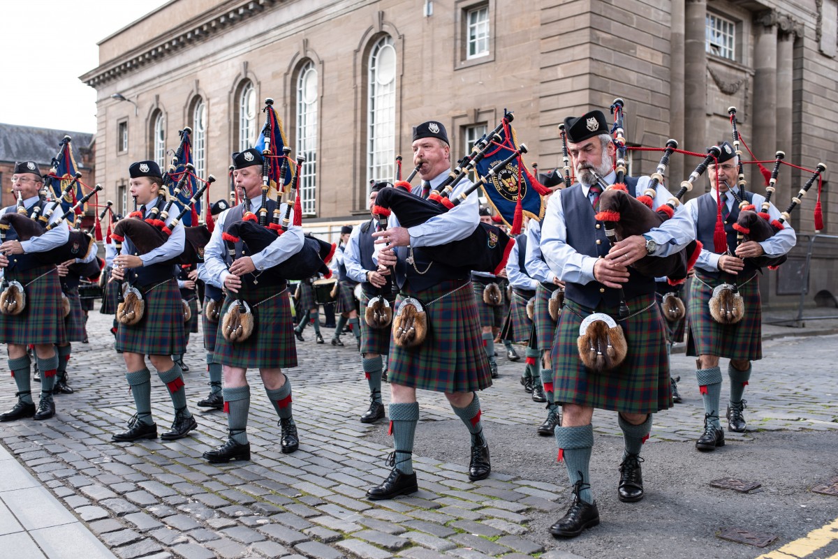 Pipers as part of the fantastic parade in Perth City Centre.