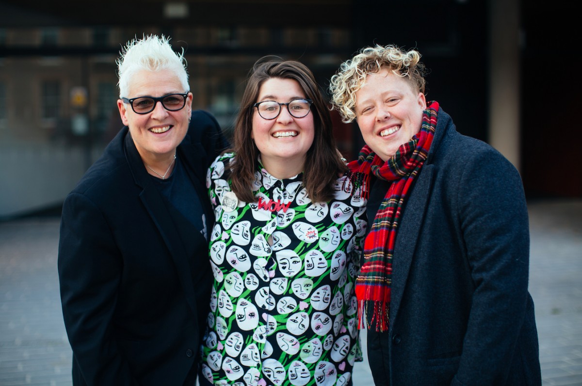 Horse McDonald, Amy Watt and Carrie Lyell from the incredible 'Badass Women from History: Pride Edition' panel! They, alongside panellist Mridul Wadhwa led discussions around LGBTQIA+ women from history.