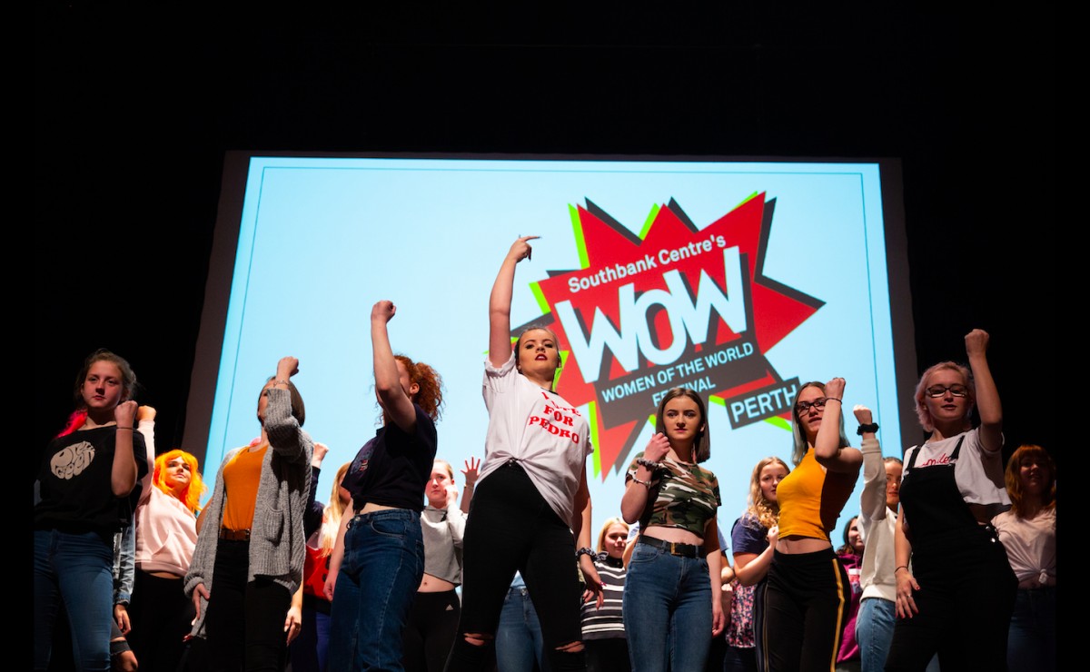 Young people at Schools Day giving their best power stance!