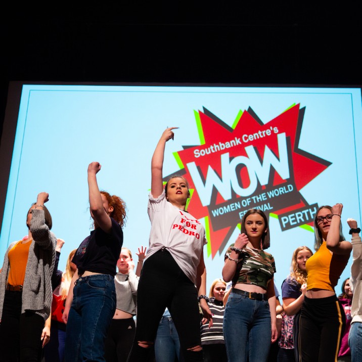 Young people at Schools Day giving their best power stance!