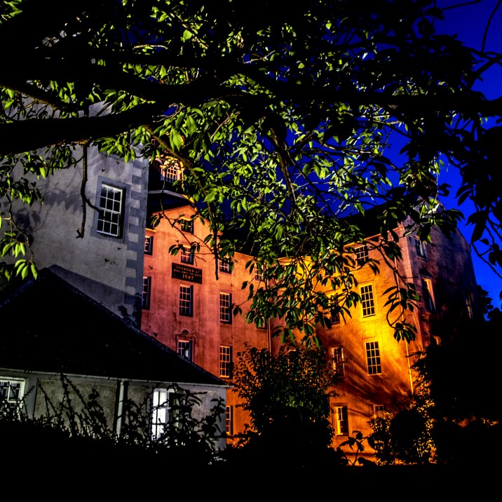 Even the most common sites look chillingly spooky when lit up in darkness in October