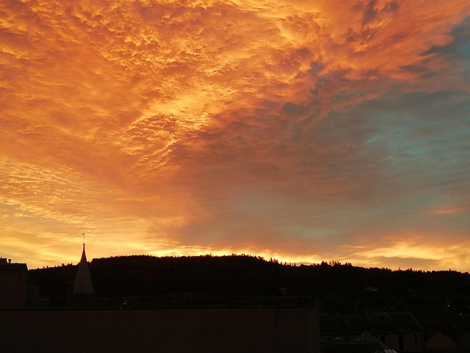 Kaleidoscope sky over Drummond House captured by Andrew Douglas.