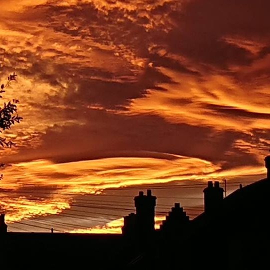Craig Ross snapped a pic of the sky burning bright orange over Friar Street in Craigie in Perth.