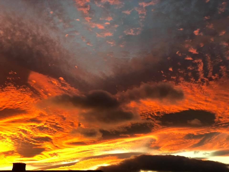 Leska Karolina took this image where the sky looks like a burning inferno!