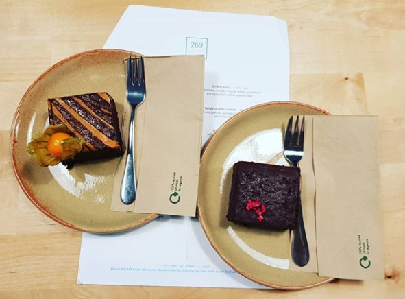 Vegan cafe - brownies