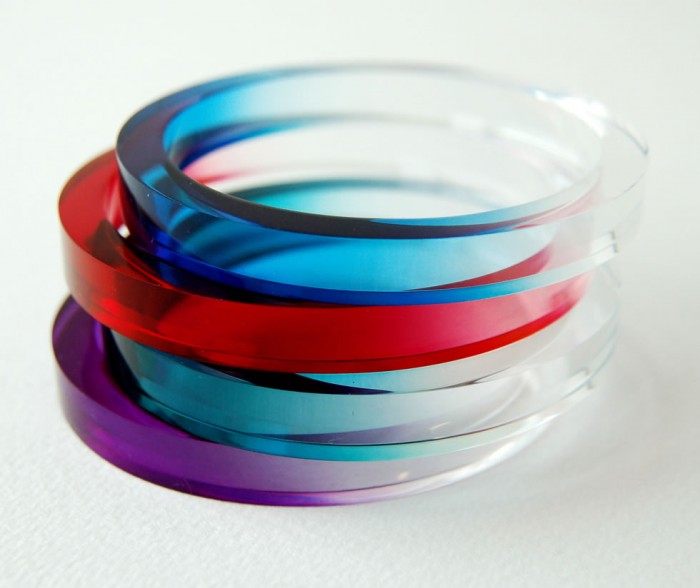 Beautiful acrylic bangles in different colours from Number Five Jewellers in Perth.