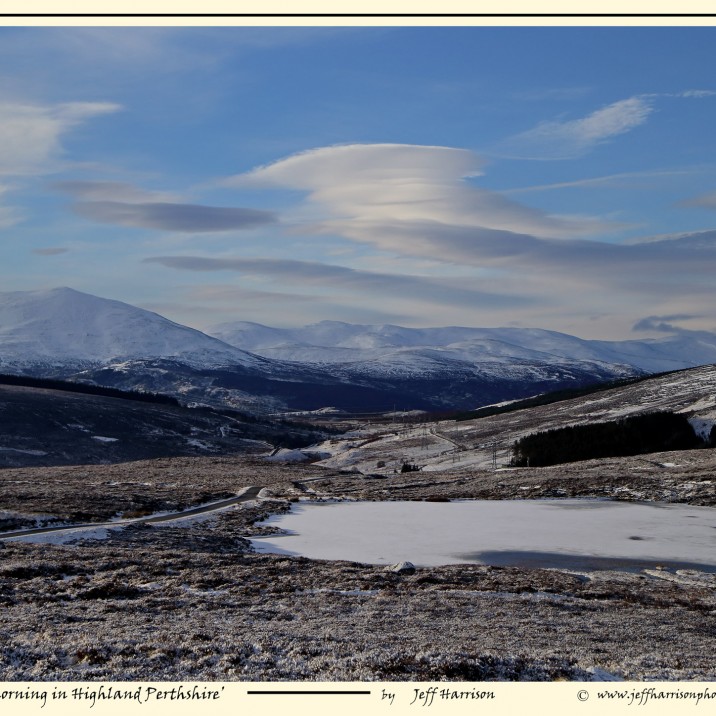 Jeff Harrison is a Perthshire based professional photographer who immerses himself in the local scenery taking fantastic images of the nature and wildlife of Perthshire. He perfectly captures the early winter scene here in Highland Perthshire, showing the snow-covered and cloud-capped Schiehallion and the bright lights of Kinloch Rannoch at dusk from across Loch Rannoch . You can view more of Jeffs work through his own website here.
