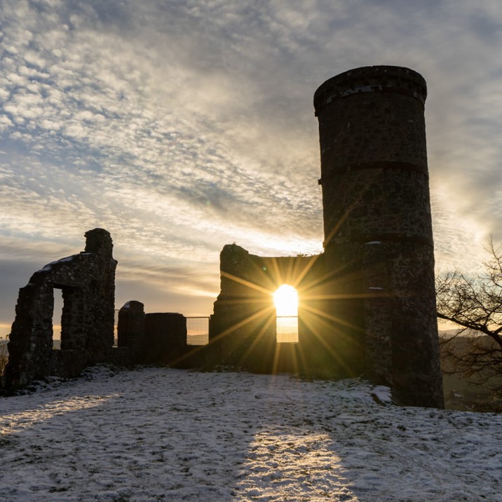 A gorgeous sunset over Kinnoul Tower in Perthshire