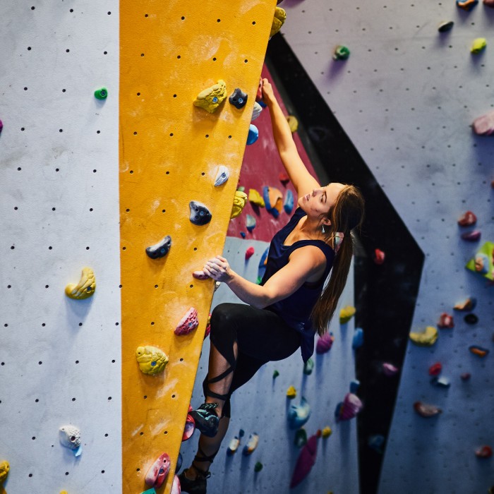 Wellbeing Feature climbing wall at Academy of Sport and Wellbeing in Perth