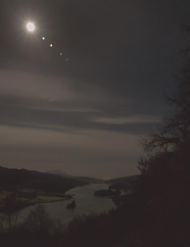 Schiehallion and Loch Tummel, from Queen's View, on the Night of the Super Blood Moon.