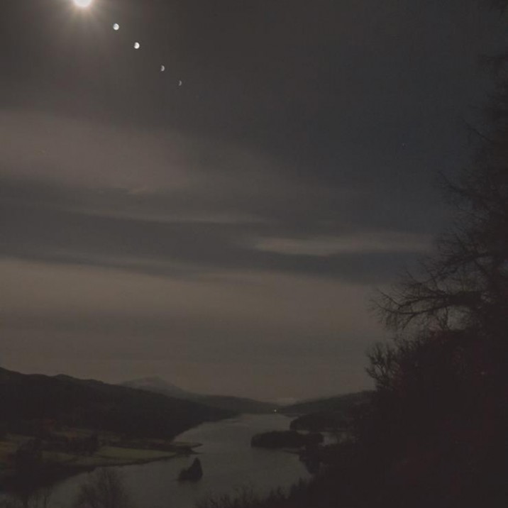 Schiehallion and Loch Tummel, from Queen's View, on the Night of the Super Blood Moon.