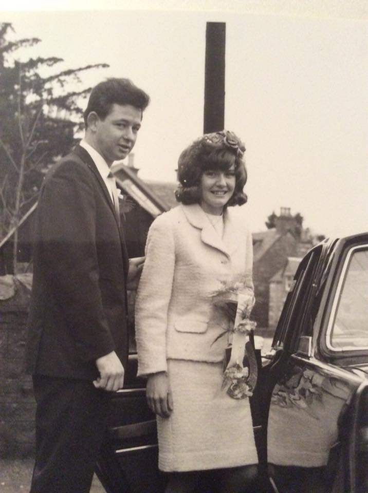 Phyllis and John Buchan, married in East Church Pitlochry on the 11th of January, 1969.