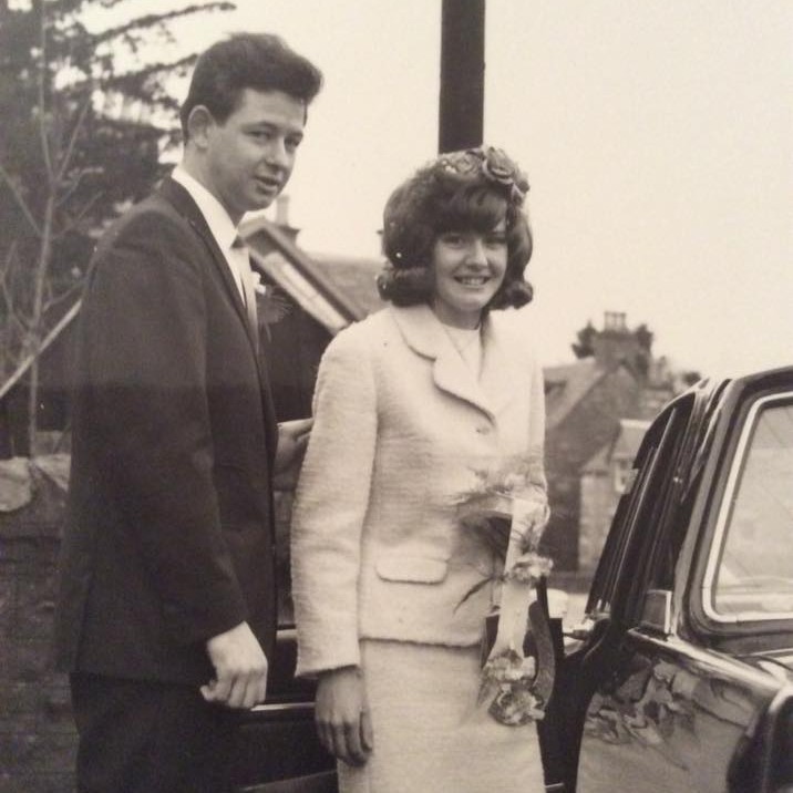Phyllis and John Buchan, married in East Church Pitlochry on the 11th of January, 1969.