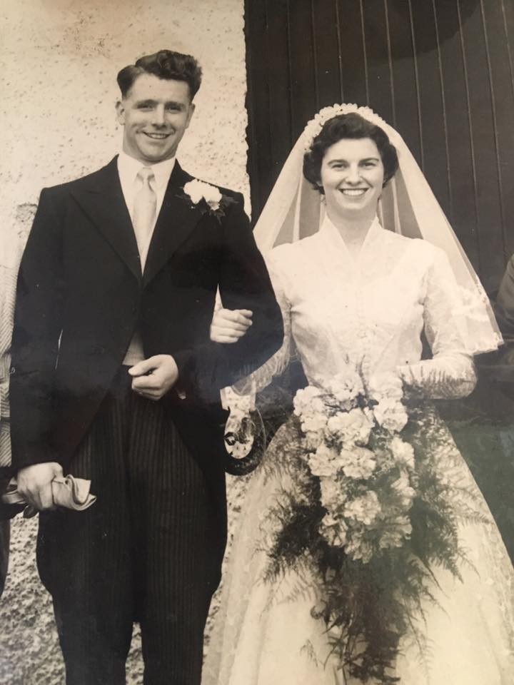 Tracy sent us in the beautiful picture of her parents, Frank and Dot Goodison (nee McDonald), on their wedding day. She tells us:

"My dad was a joiner to trade, and worked as a lecturer at Perth college while my mum was a nurse from age 15, latterly in plastic surgery at Bridge of Earn hospital/DRI.

They were married in Little Dunkeld church on the 27th April 1957, and are both still with us. They celebrate their 62nd wedding anniversary this coming April!"
