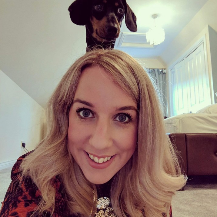 "My little 2 year sausage, Link. He is mad and thinks he is the size of a horse, but he will never fail to make anyone smile and he loves a cuddle. Here he is casually sitting on my shoulders! He is without a doubt my best pal and fur baby." - Hayley Smith