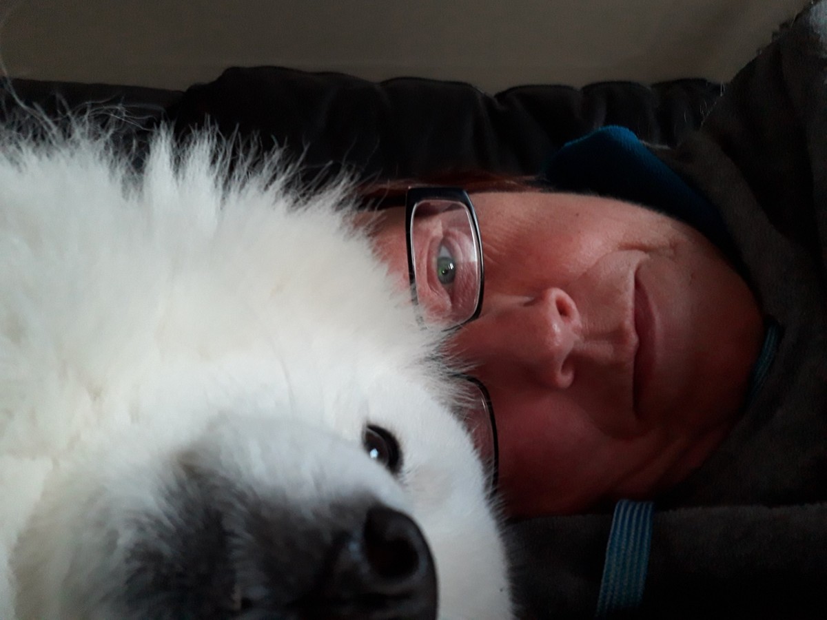 "Me and my bestie, Saka. I rescued him 3 years ago and we've been inseparable ever since." - Judith Barnett