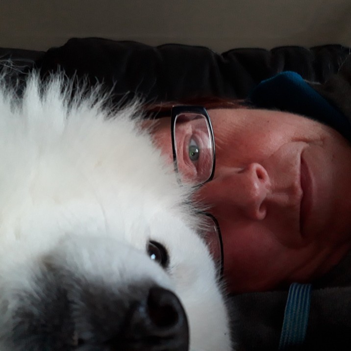 "Me and my bestie, Saka. I rescued him 3 years ago and we've been inseparable ever since." - Judith Barnett